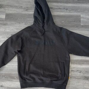 Black Cotton Blend Pullover Hoodie